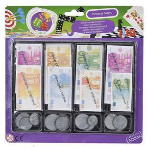Caissier euro billets  + pièces - papier, PVC - 24 x 24 x 2 cm - Multicolore
