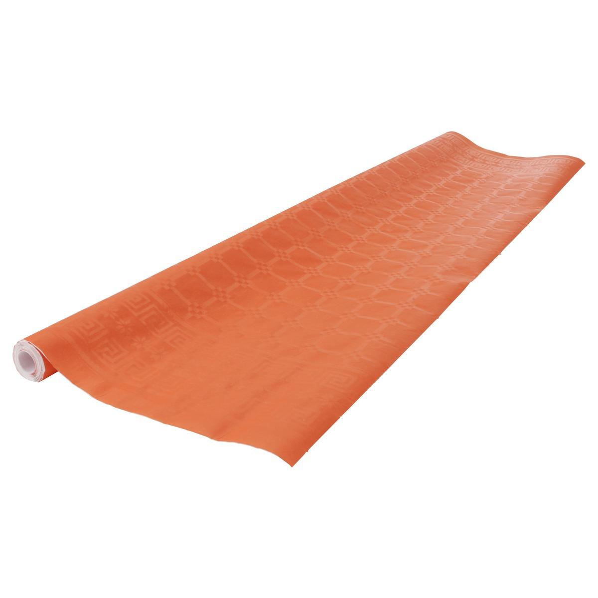 Nappe damassée - 1,18 x 6 m - Orange