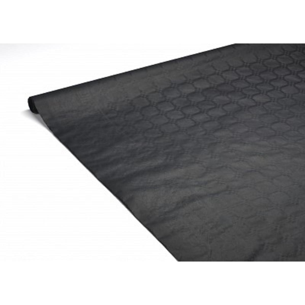 Nappe damassée - papier - 1,18 m x 6 m - Noir