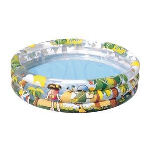 Piscine 3 boudins ronde décor jungle - Diamètre 152 x H 25 cm - Vert