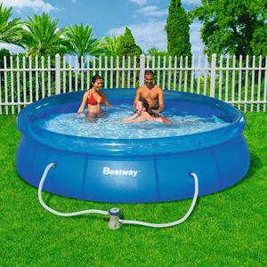 Piscine ronde autoportante + pompe - 366 x H 76 cm - bleu