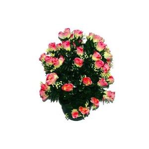Coupe de 48 roses + gypsophiles - Hauteur 55 cm - Rose