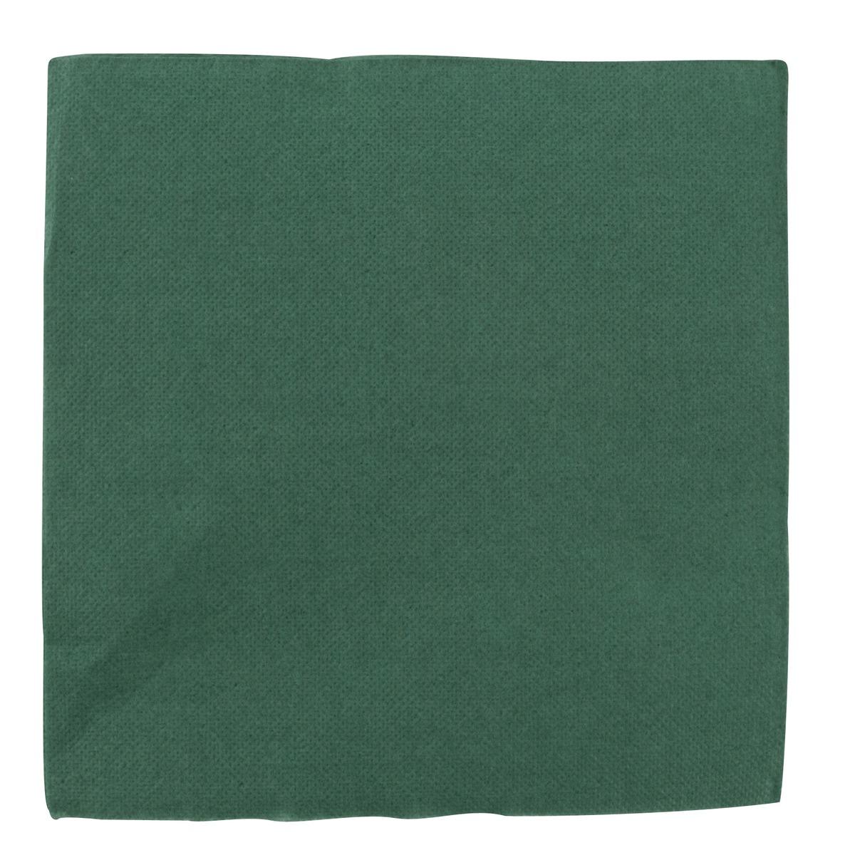 Lot de 40 serviettes en papier - 38 x 38 cm - Vert sapin