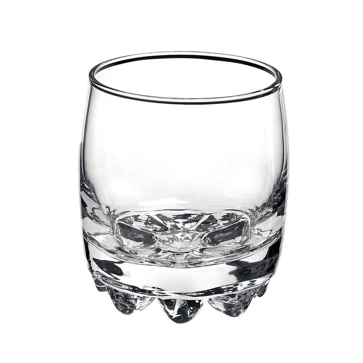 Lot de 3 gobelets à eau en verre - 30 cl - Diamètre 9 x H 7,5 cm - Blanc transparent