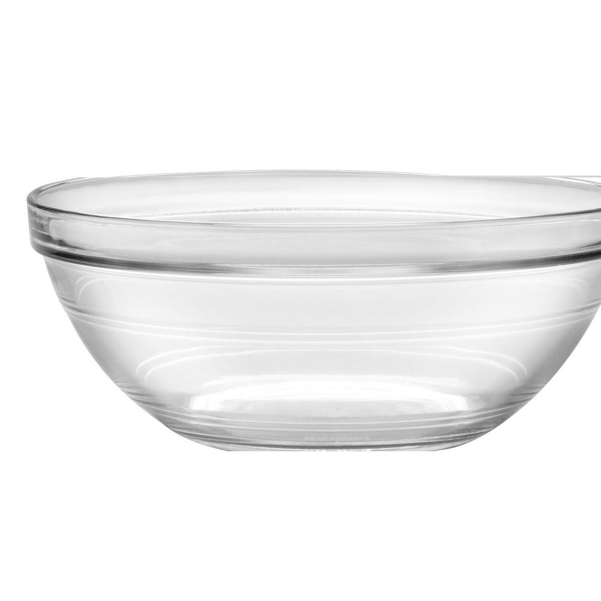 Saladier Lys en verre - Diamètre 23 cm - Blanc transparent