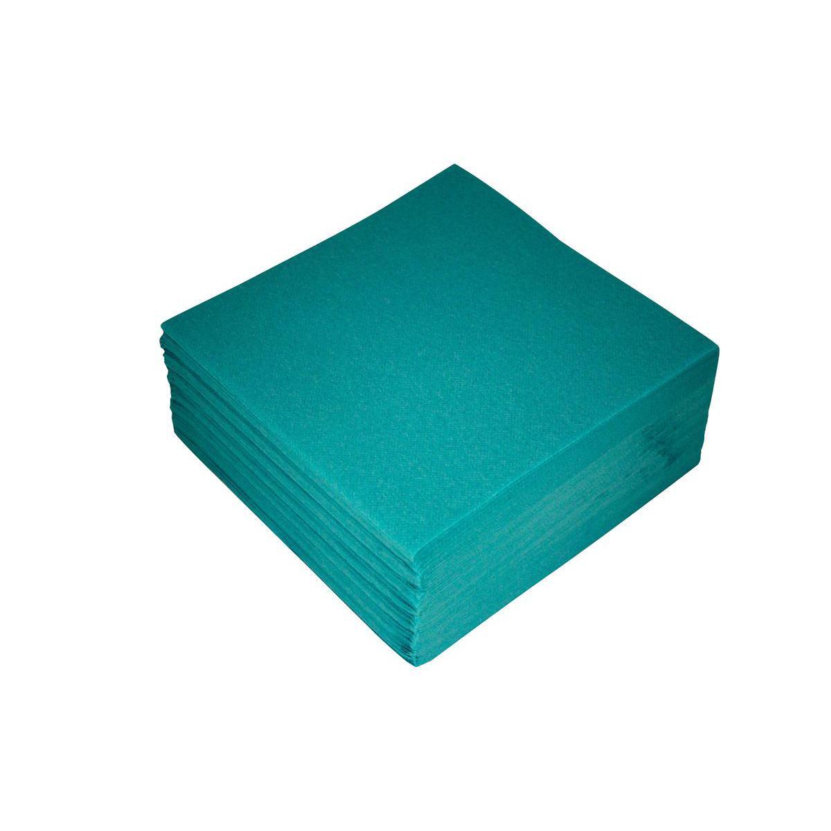 Lot de 40 serviettes - ouate - 38 cm x 38 cm - Bleu turquoise