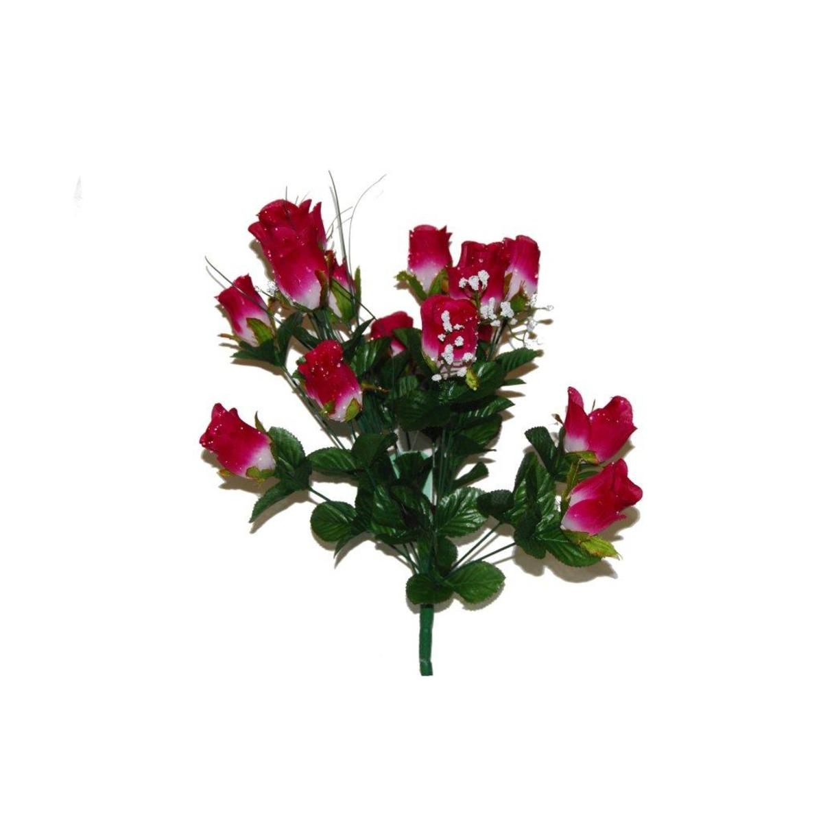 Piquet 14 roses - Hauteur 50 cm - Rose fushia