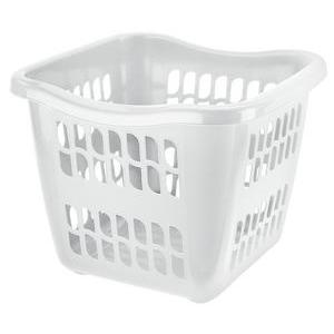 Panier à linge - Plastique - 25 L - 55 x 40 x 23 cm - Blanc ou taupe