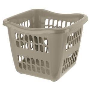 Panier à linge - Plastique - 25 L - 55 x 40 x 23 cm - Blanc ou taupe