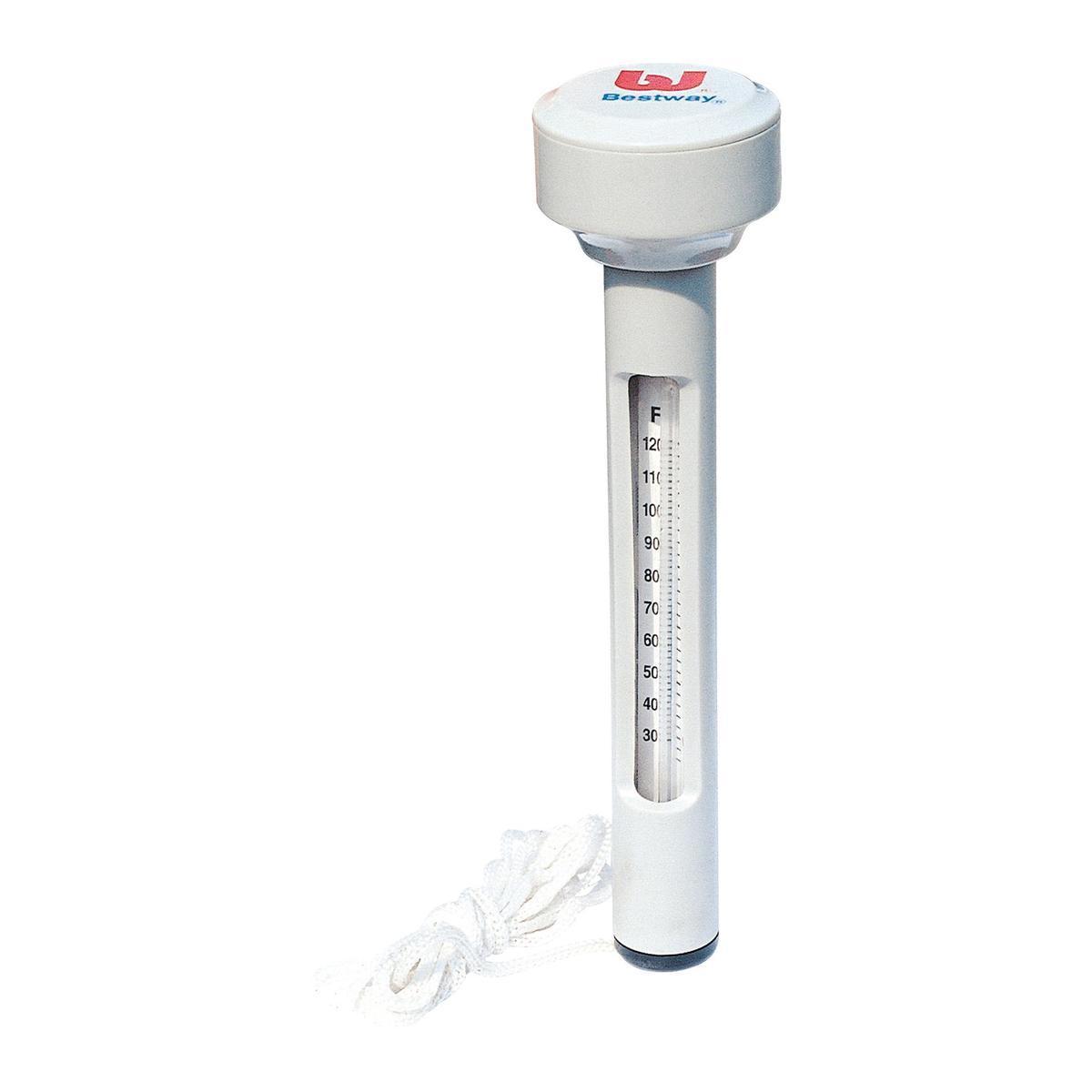 Thermomètre flottant pour piscine - PVC - Ø 5 x H 19 cm - Blanc