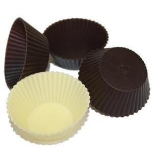 Barquettes silicone ø 48 moyen modèle vanille / - Marron chocolat x 12