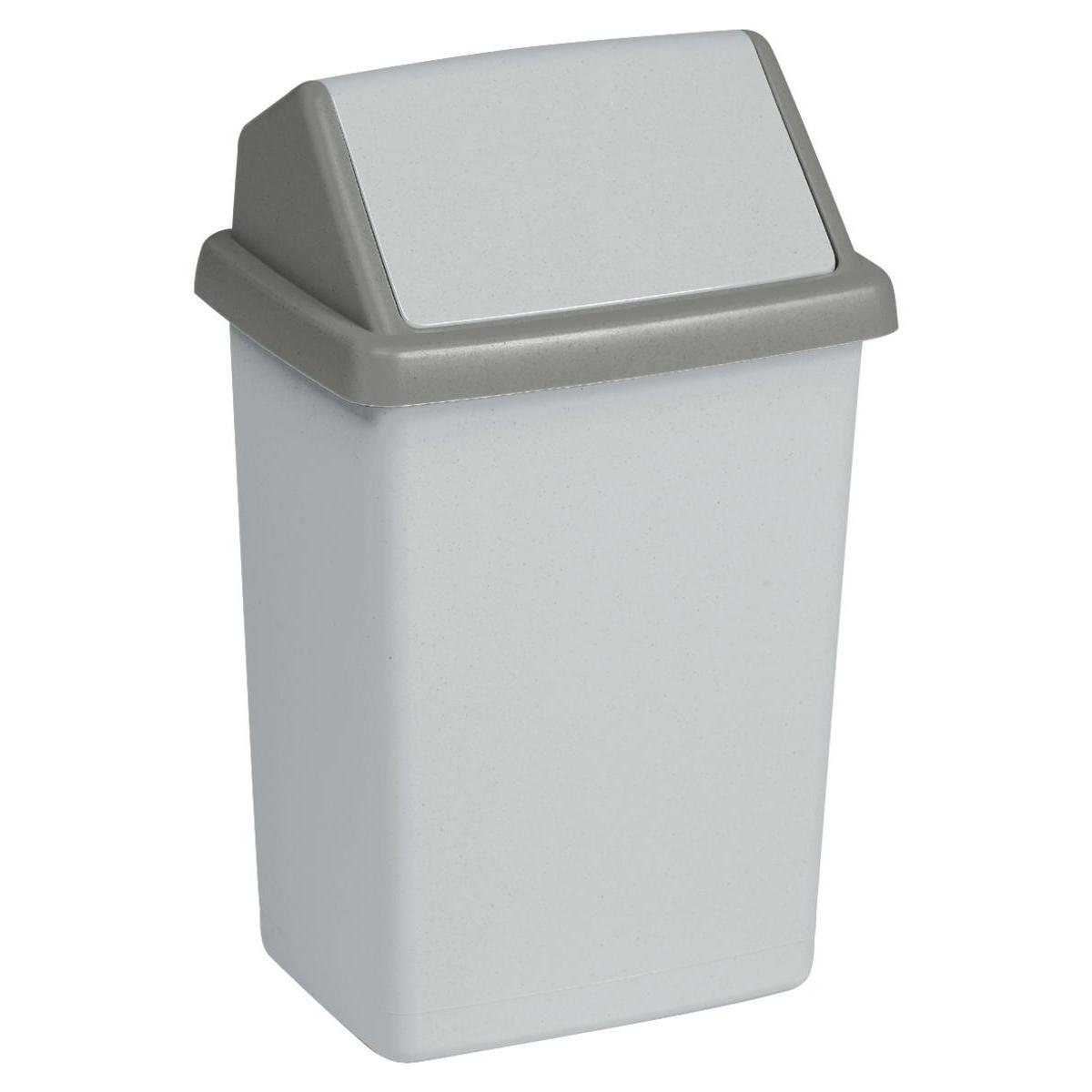 Poubelle - Plastique - 23 x 18 x H 38 cm - Gris