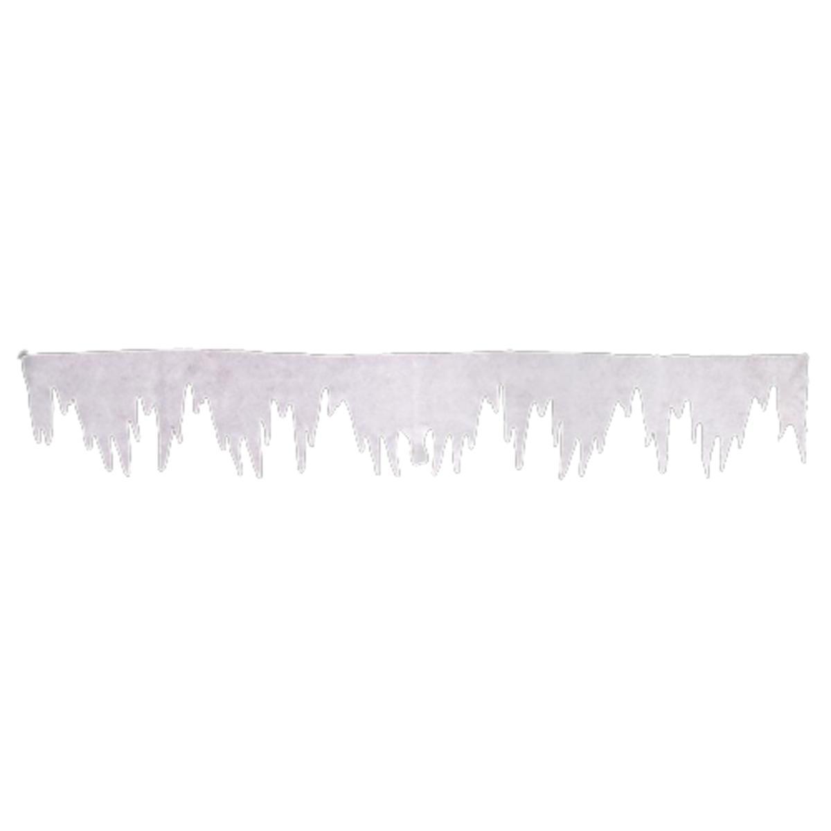 2 bandeaux stalactites pailletés - L 120 x 20 cm - Blanc