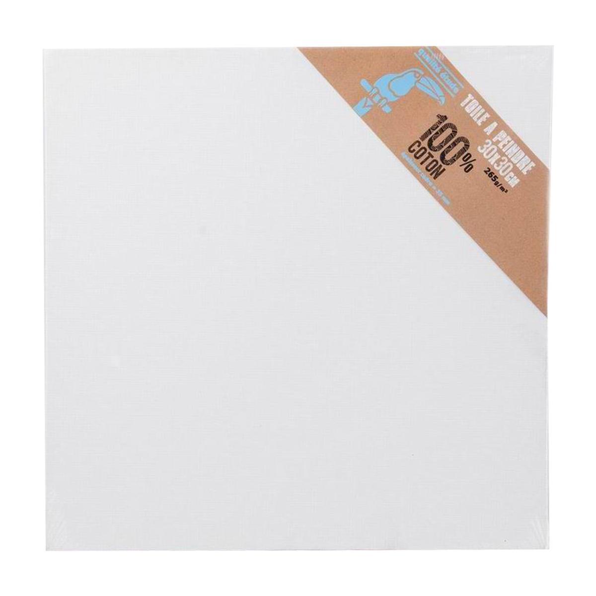 Toile à peindre - Coton - 30 x 30 x 3,5 cm - Blanc
