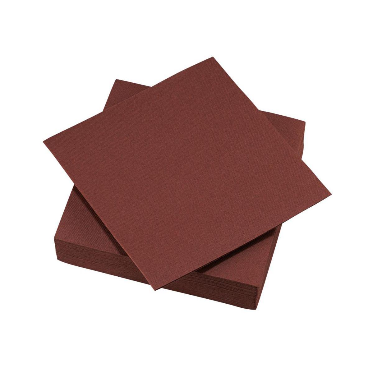 Lot de 40 serviettes - ouate - 38 cm x 38 cm - Marron chocolat