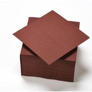 Lot de 40 serviettes - ouate - 25 cm 25 cm - Marron chocolat