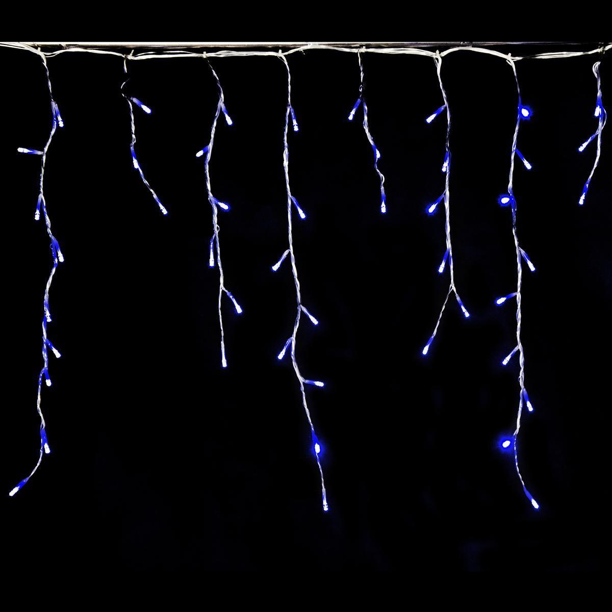 Guirlande électrique stalactites - Plastique - 2,2 m x H 96 cm - Bleu