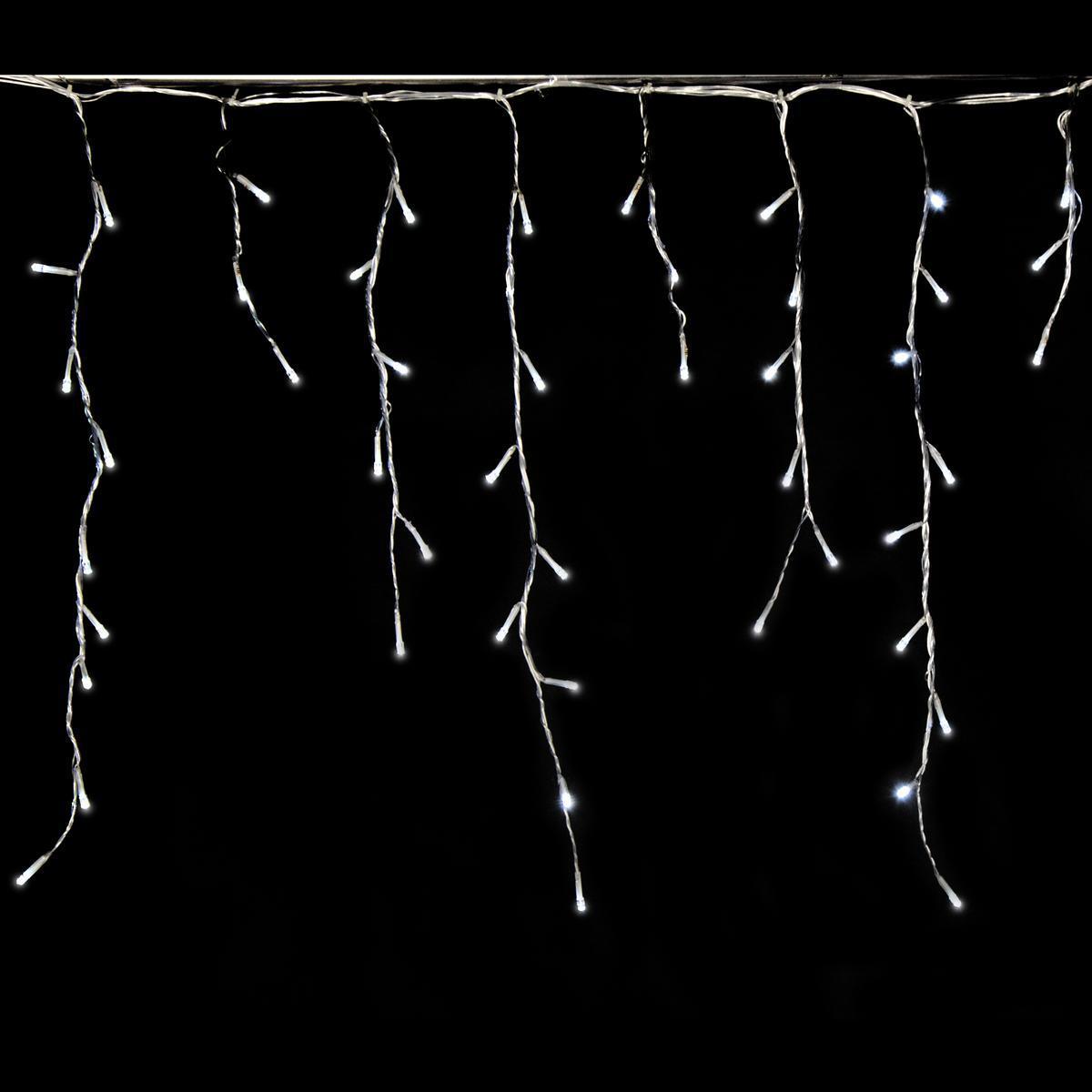 Guirlande électrique stalactites - Plastique - 2,2 m x H 96 cm - Blanc
