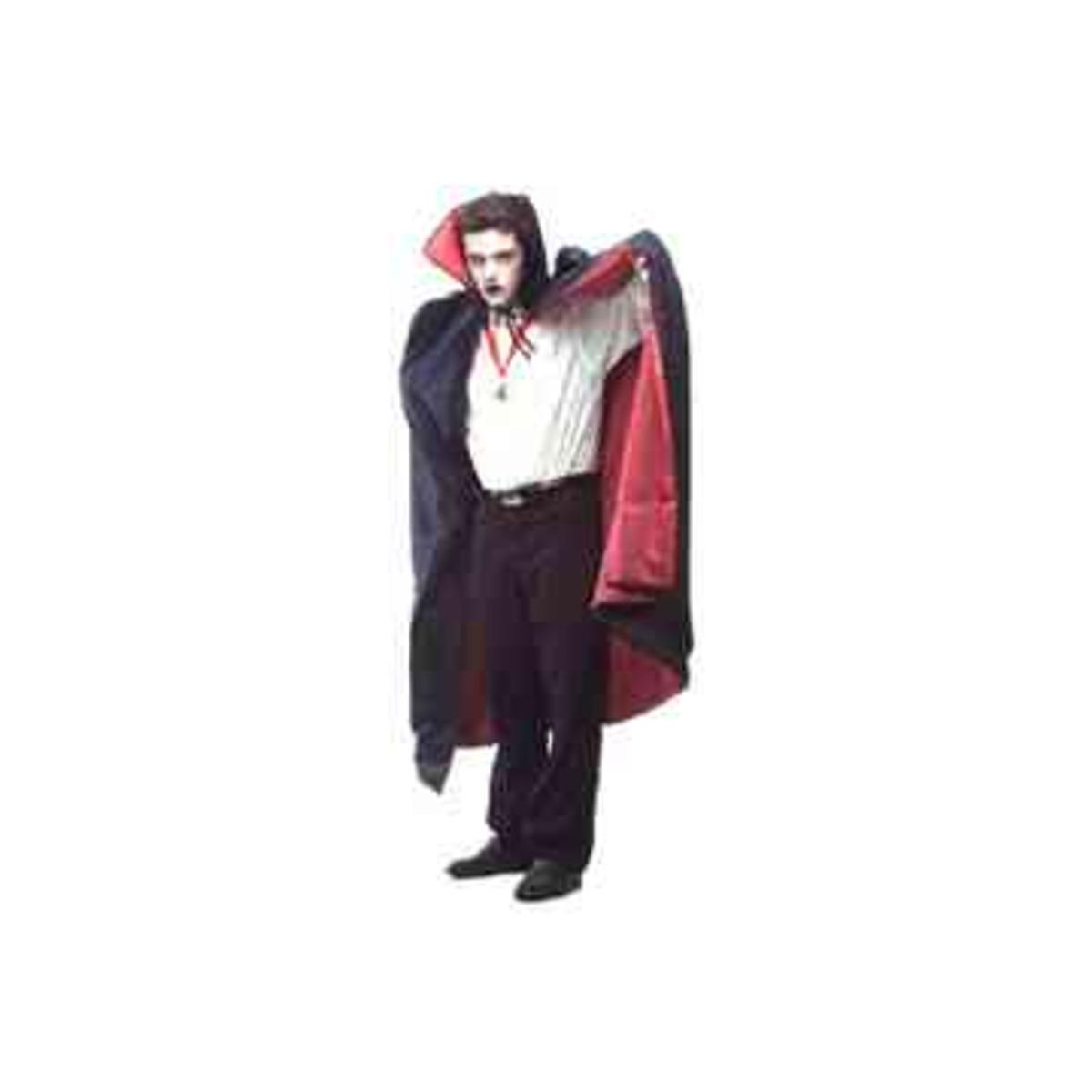 Cape de vampire pour adulte - taille unique - Noir et rouge