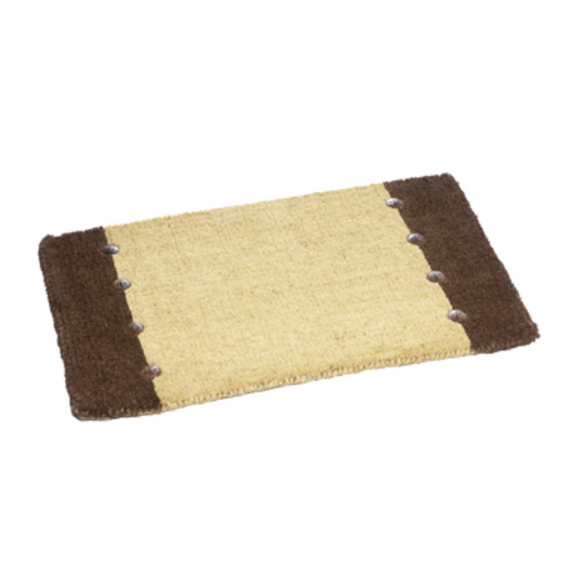 Paillasson résistant en fibre de coco - 45 x 75 cm - Marron, beige