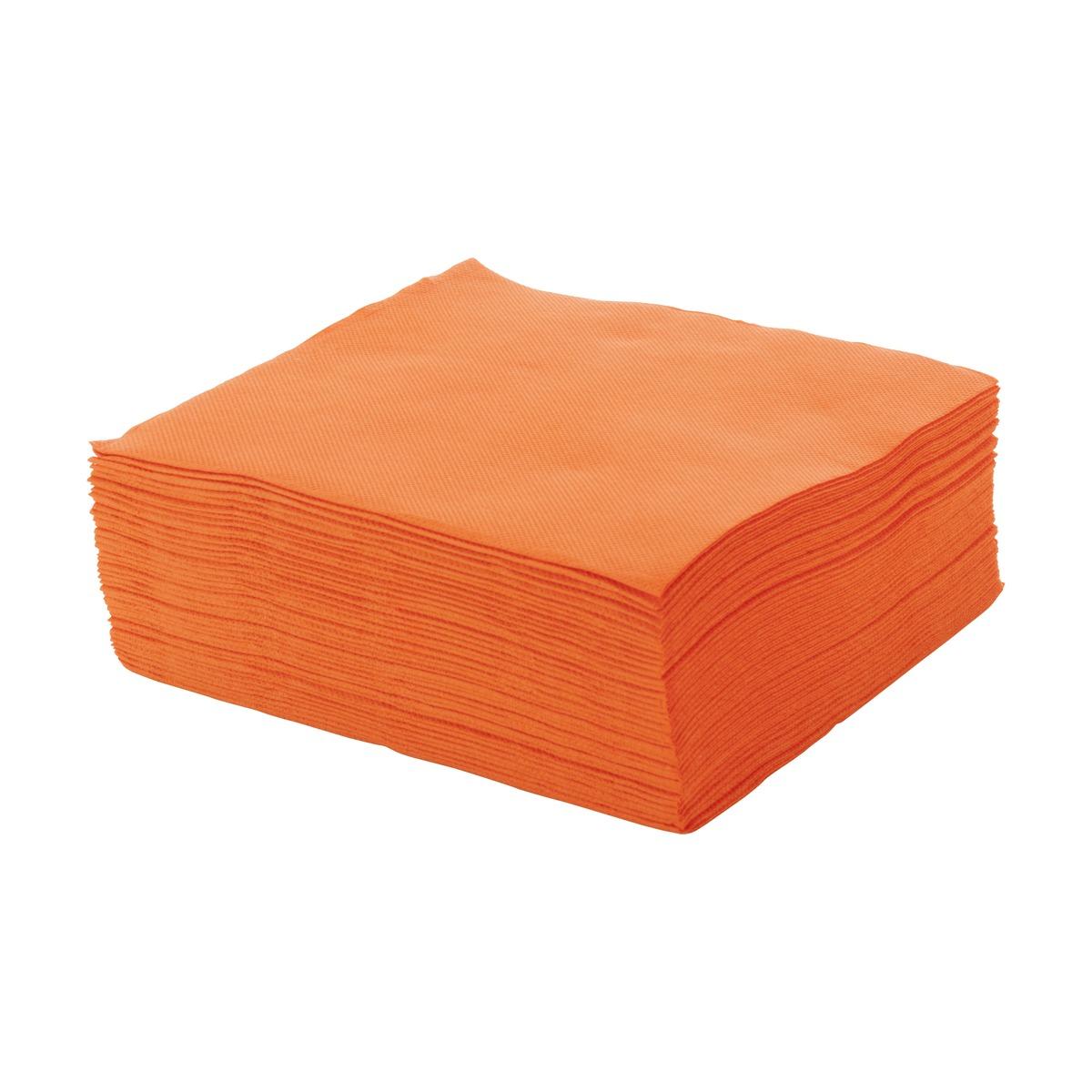 Lot de 40 serviettes en papier Tex touch - 38 x 38 cm - Orange