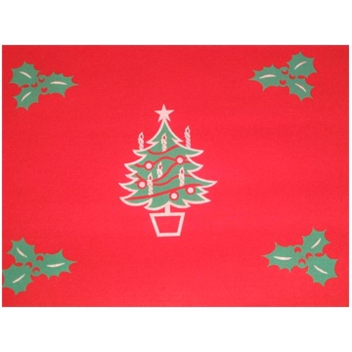 Moquette déco sapins - 2 x 30 mètres - Rouge et vert