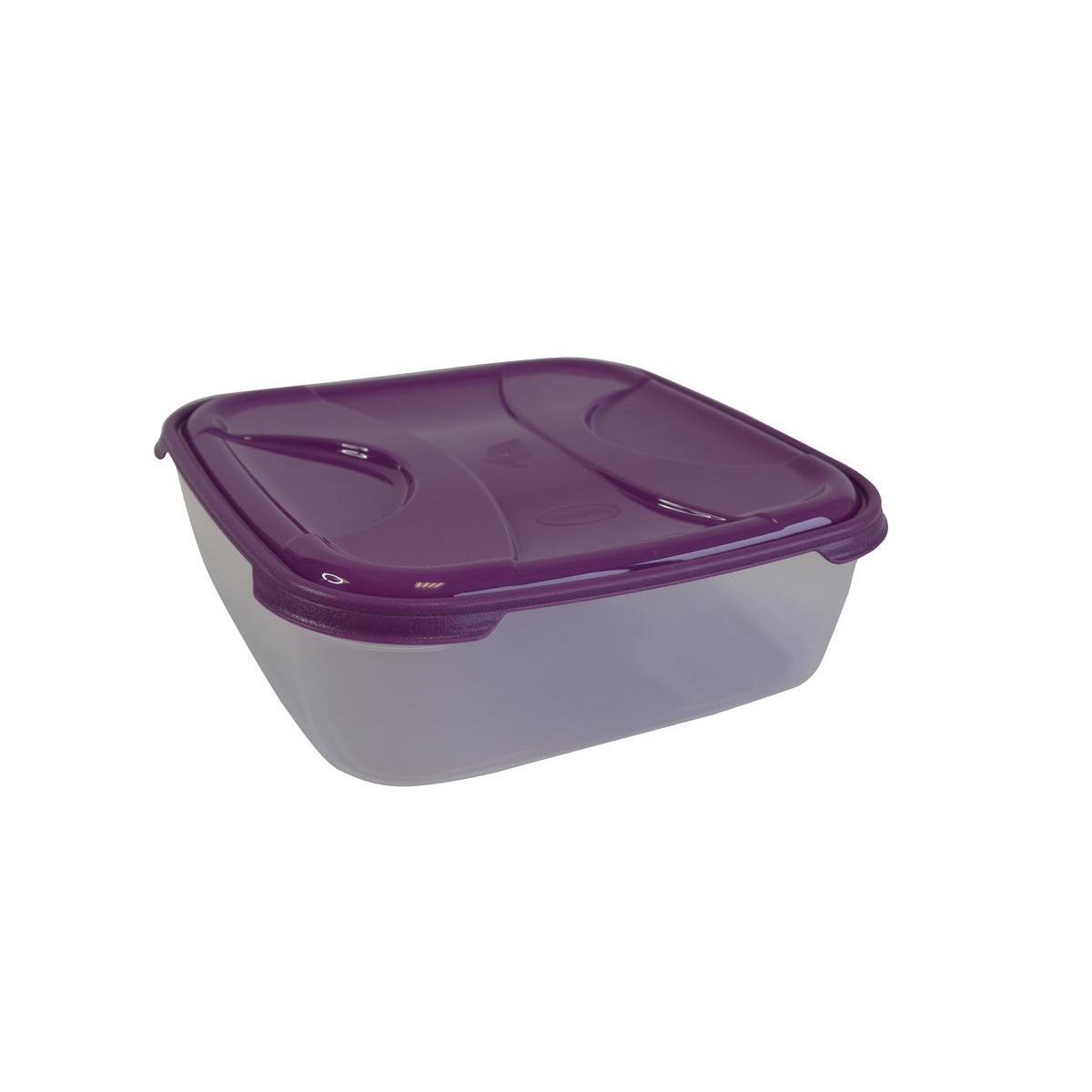 Boîte alimentaire - 1.5 L - Différents modèles - Transparent & violet ou vert
