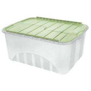 Box de rangement avec couvercle - 5 litres - 27,3 x 20,8 x 14,3 cm - Vert, transparent