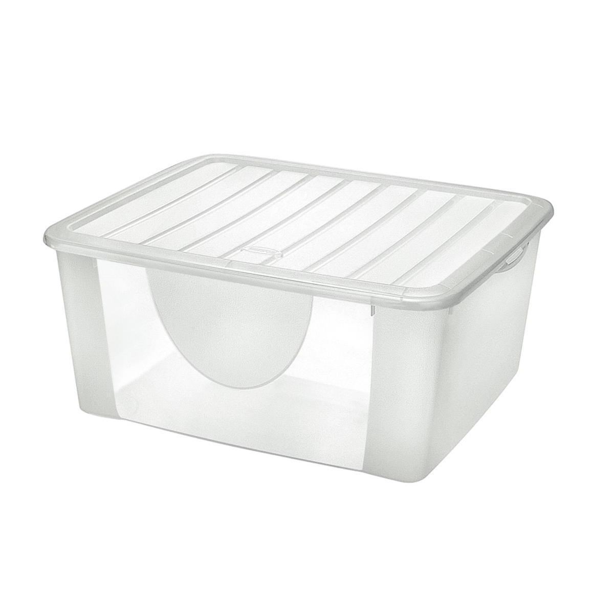 Boîte de rangement en plastique - 17 litres - 39,6 x 33 x 17,7 cm -  Transparente