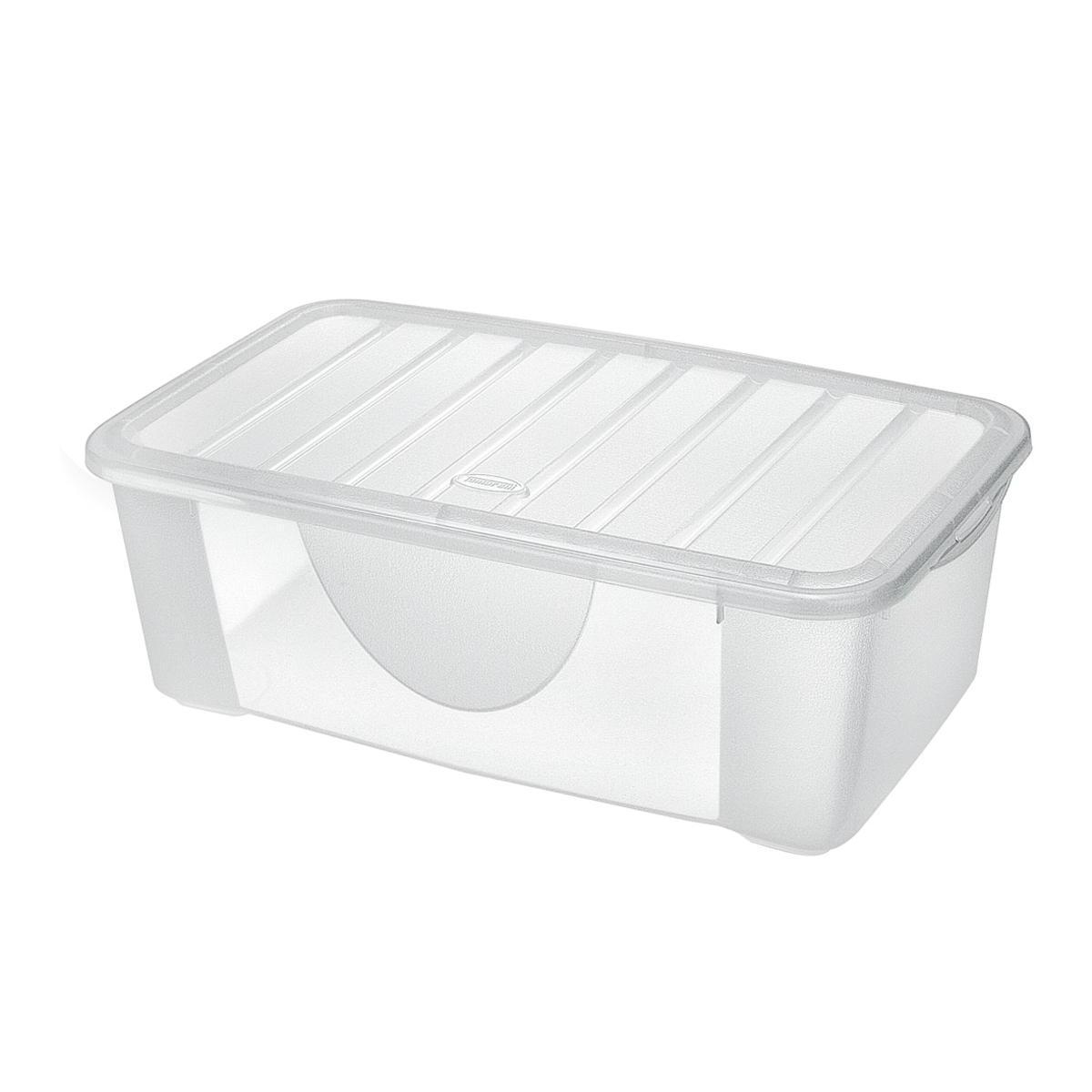 Boîte de rangement en plastique - 5 litres - 32,7 x 19 x 11,4 cm - Transparente