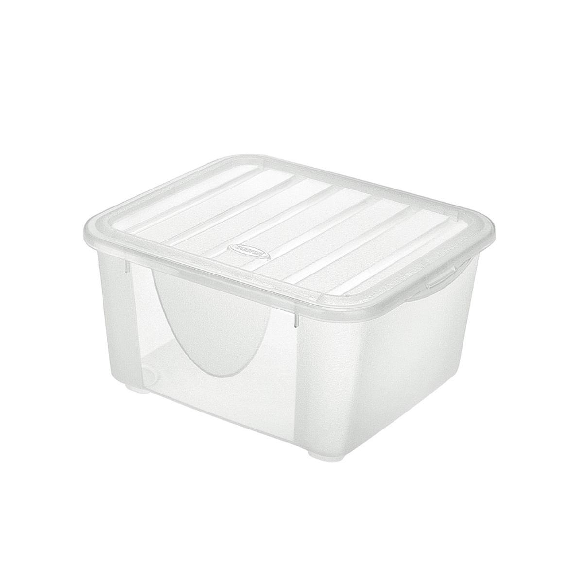 Boîte de rangement en plastique - 2 litres - 19,2 x 16,5 x 10 cm - Transparente