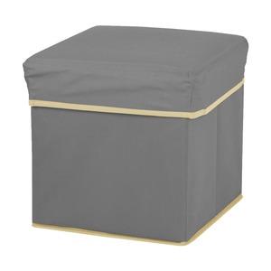 Pouf / cube de rangement en tissu non tissé - 30 x 30 x H 30 cm - Gris