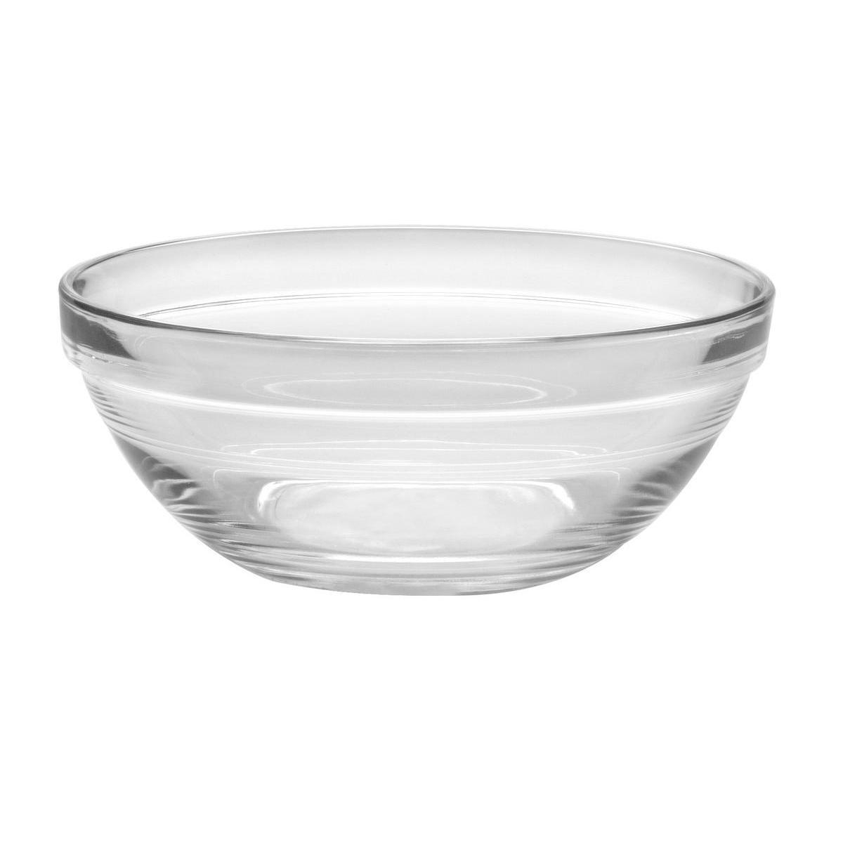 Saladier Lys en verre - Diamètre 14 cm - Blanc transparent