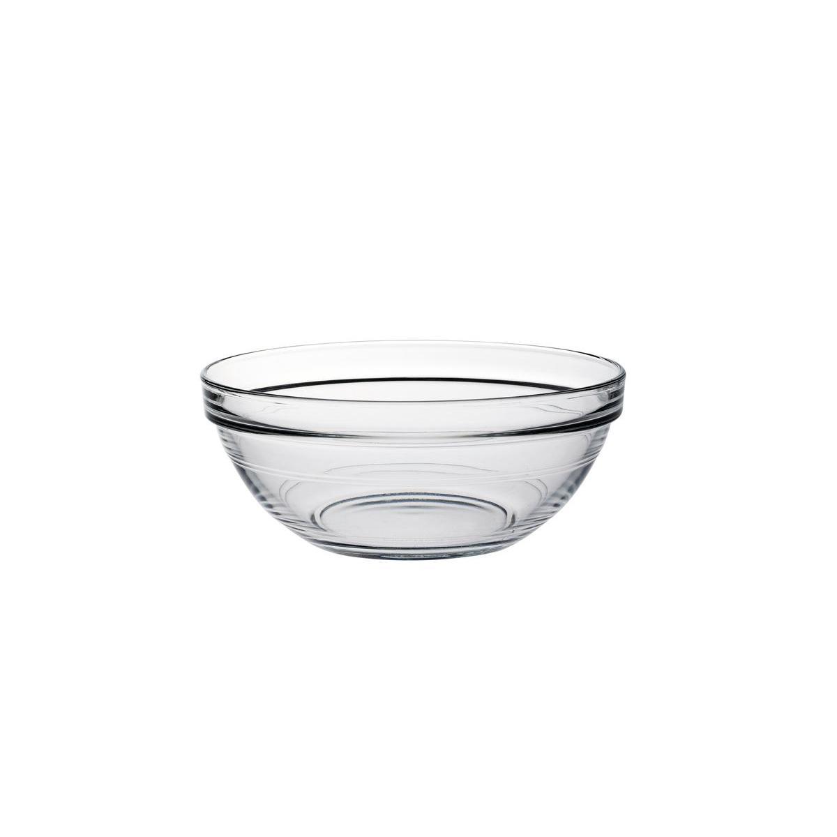 Saladier Lys en verre - Diamètre 17 cm - Blanc transparent