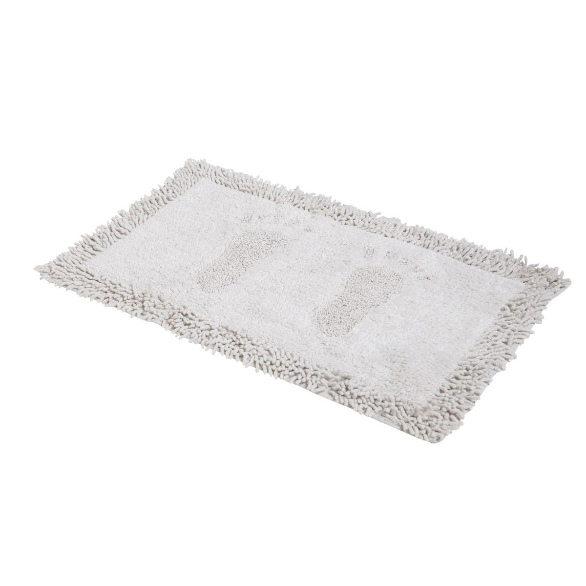 Tapis de salle de bain gamme Pied en coton - 50 x 80 cm - Blanc