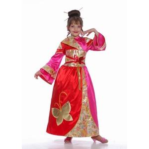 Déguisement geisha enfant 4 à 6 ans - taille s - Rouge, jaune or