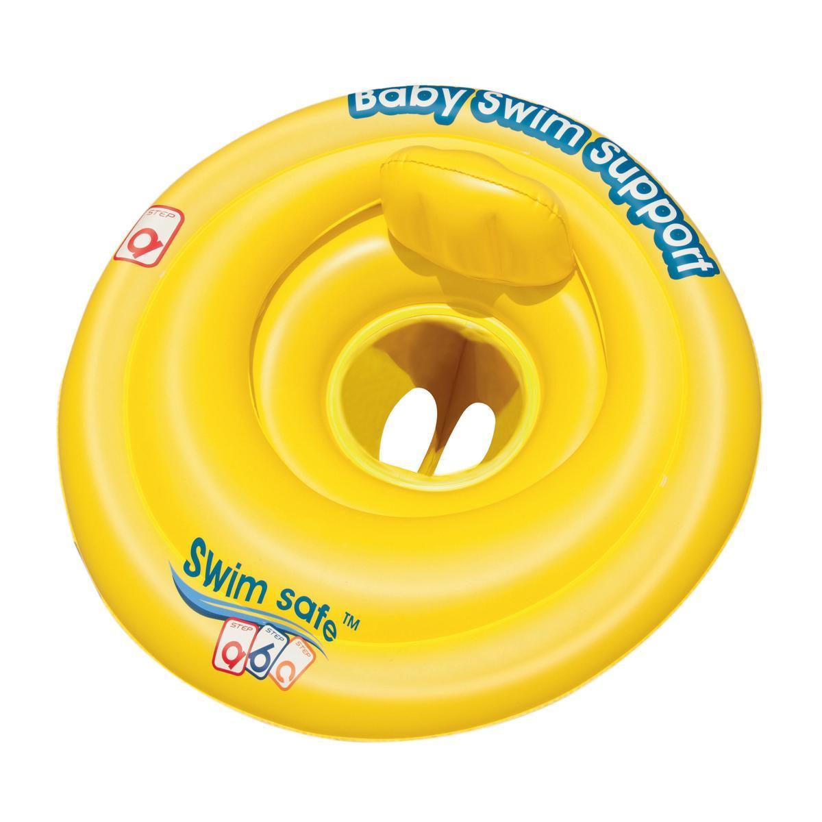 Support bouée gonflable bébé - ø 64 x H 24 cm - Jaune - BESTWAY