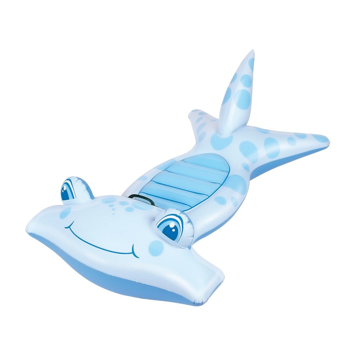 Requin marteau gonflable à poignée - 114 x 61 cm - Bleu