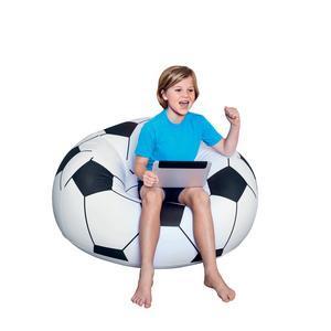 Fauteuil gonflable enfant football - PVC - 114 x 112 x 71 cm - Blanc et Noir