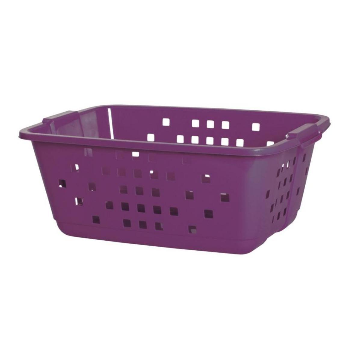 Panier à linge en plastique - 56 x 41 x H 30 cm - Violet