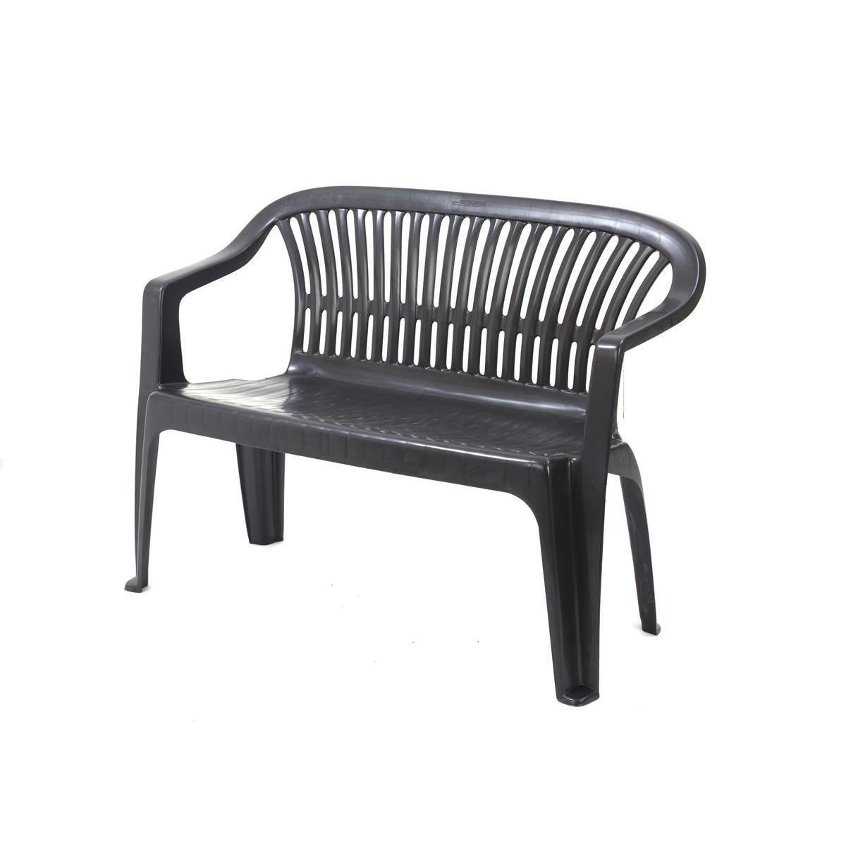 Banc de jardin - 115 x 55 x H 81 cm - gris anthracite