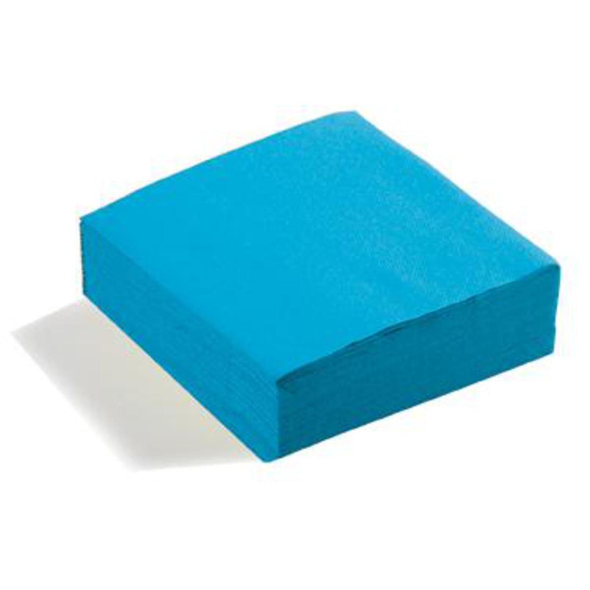 Lot de 40 serviettes - ouate - 25 cm x 25 cm - Bleu turquoise