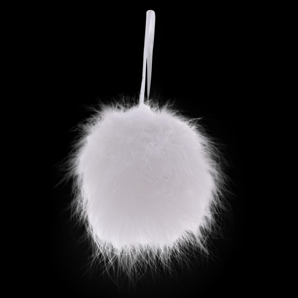 Suspension boule de plumes - Ø 6 cm - Blanc