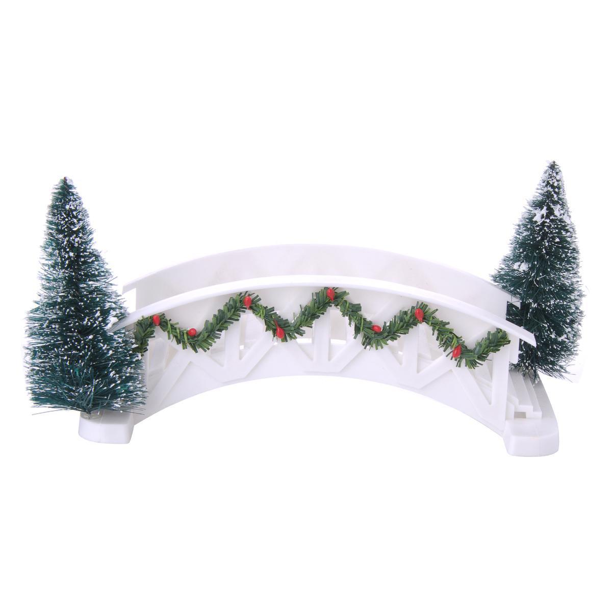 Accessoire village, pont - Plastique - 18 x 8,8 x 9,5 cm - Blanc et vert