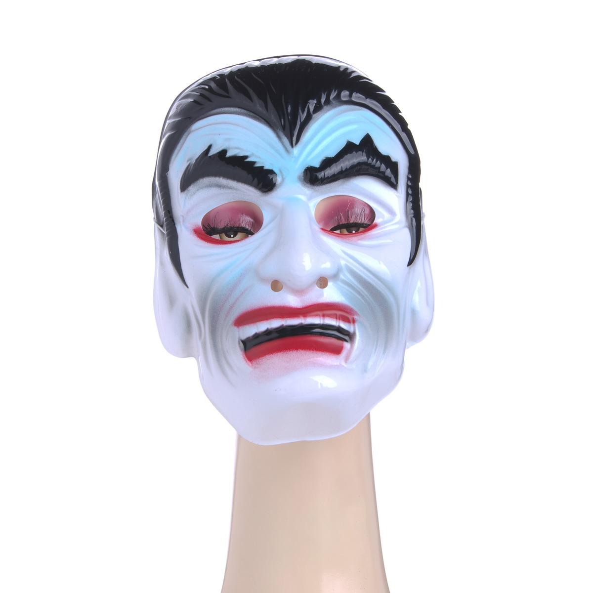 Masque de monstre en PVC - 21 x 17 cm - Dracula blanc