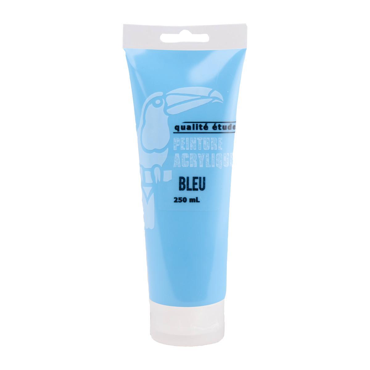 Tube de peinture acrylique - 250 ml - Différents coloris - Bleu ciel