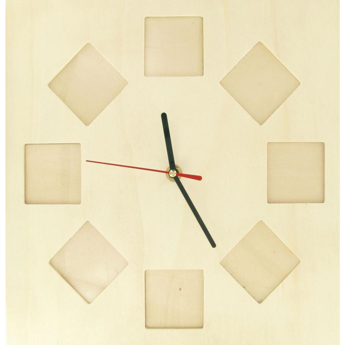 Horloge cadre photo - Pin - 30 x 30 cm - Beige