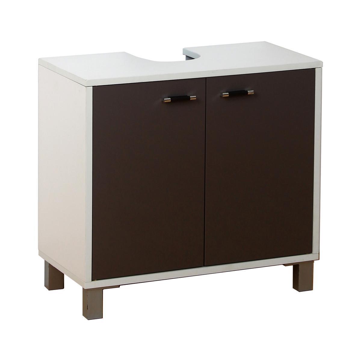 Meuble de dessous de lavabo - 60 x 30 x H 56 cm - gris