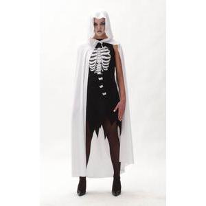 Déguisement fantôme squelette en polyester - Taille adulte - Noir et blanc