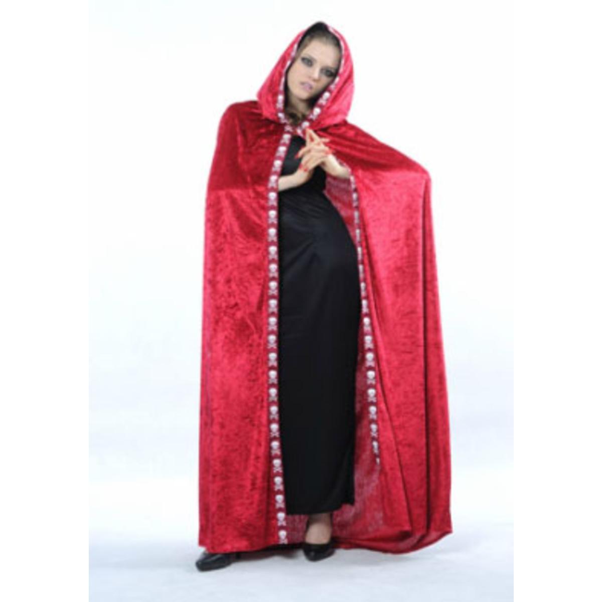 Cape halloween adulte velours - Taille unique - Rouge